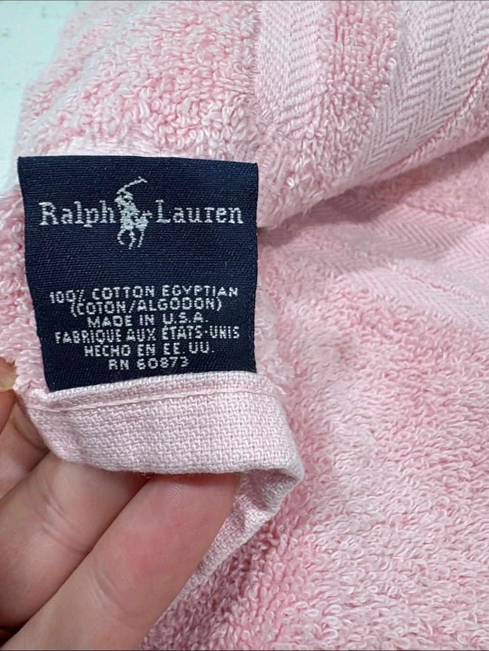 Ralph Lauren Pink Terry Bath Towel